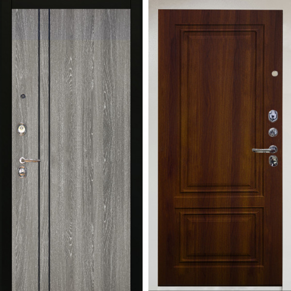 Входная дверь Аргус ЛЮКС 3К Снежно-белый гейджи + Элион дуб рустикальный