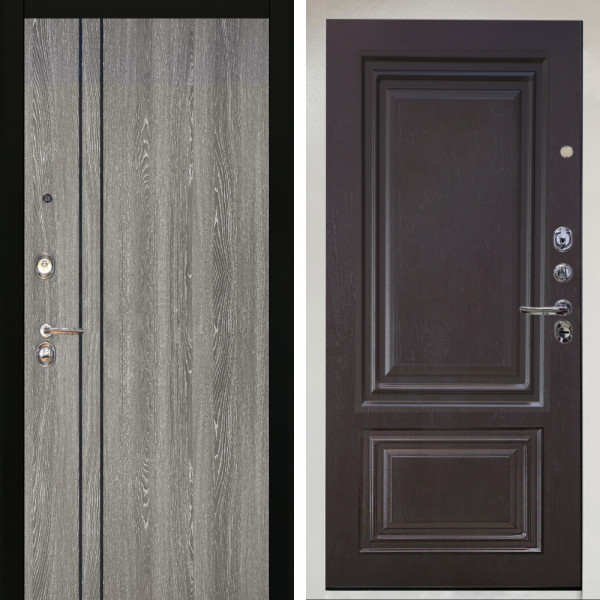 Входная дверь Аргус ЛЮКС 3К Снежно-белый гейджи + Элион Горький шоколад