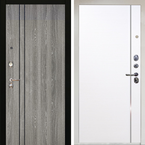 Входная дверь Аргус ЛЮКС 3К Снежно-белый гейджи + Гауда Роял Вуд Белый