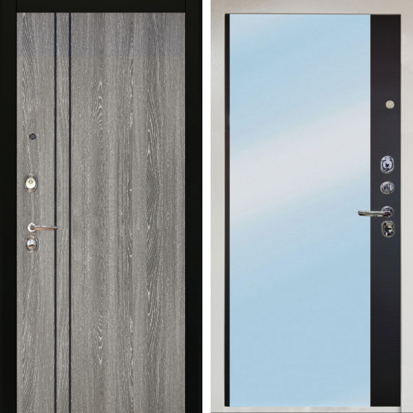 Входная дверь Аргус ЛЮКС 3К Снежно-белый гейджи + Магнум Черный софт