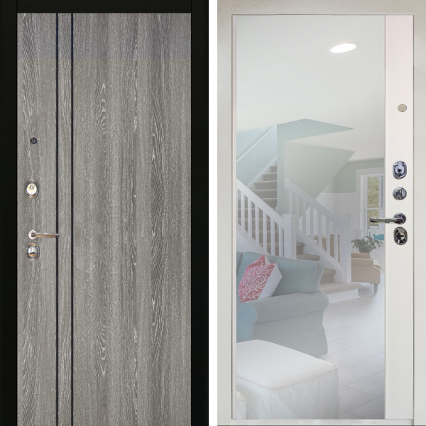 Входная дверь Аргус ЛЮКС 3К Снежно-белый гейджи + Магнум Софт милк