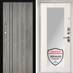 Входная дверь Аргус ЛЮКС 3К Снежно-белый гейджи + Милли Ларче светлый