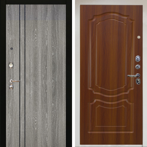 Входная дверь Аргус ЛЮКС 3К Снежно-белый гейджи + Мишель Дуб рустикальный