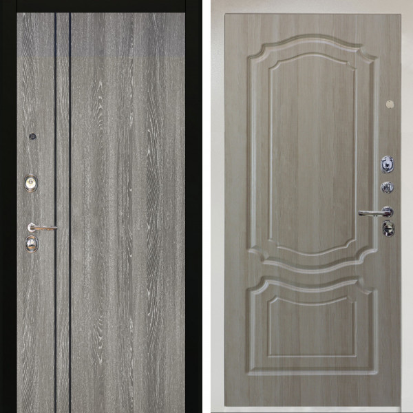 Входная дверь Аргус ЛЮКС 3К Снежно-белый гейджи + Мишель Ларче светлый