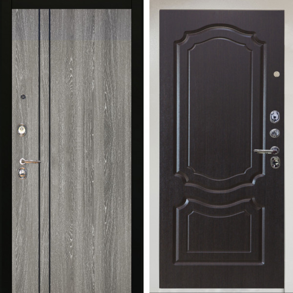 Входная дверь Аргус ЛЮКС 3К Снежно-белый гейджи + Мишель Венге