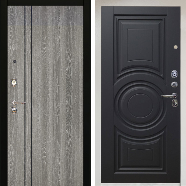 Входная дверь Аргус ЛЮКС 3К Снежно-белый гейджи + Могадиш Черный софт