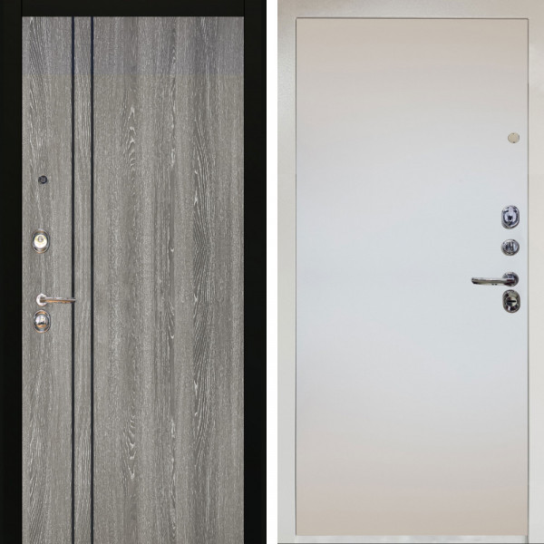 Входная дверь Аргус ЛЮКС 3К Снежно-белый гейджи + Под покраску