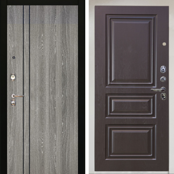 Входная дверь Аргус ЛЮКС 3К Снежно-белый гейджи + Скиф Горький шоколад