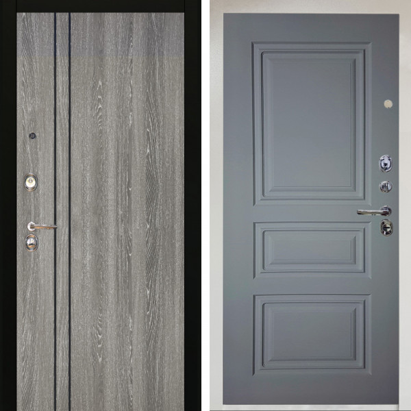 Входная дверь Аргус ЛЮКС 3К Снежно-белый гейджи + Скиф Силк маус