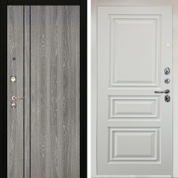 Входная дверь Аргус ЛЮКС 3К Снежно-белый гейджи + Скиф Софт милк