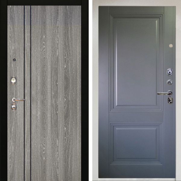 Входная дверь Аргус ЛЮКС 3К Снежно-белый гейджи + Соло Антрацит софт