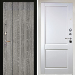 Входная дверь Аргус ЛЮКС 3К Снежно-белый гейджи + Соренто Белая эмаль