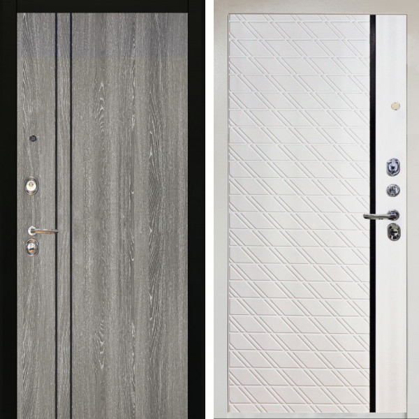 Входная дверь Аргус ЛЮКС 3К Снежно-белый гейджи + Тори Софт милк