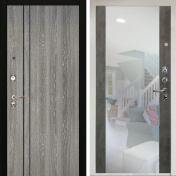 Входная дверь Аргус ЛЮКС 3К Снежно-белый гейджи + Вояж Светлый бетон