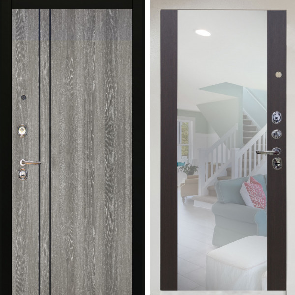 Входная дверь Аргус ЛЮКС 3К Снежно-белый гейджи + Вояж Венге