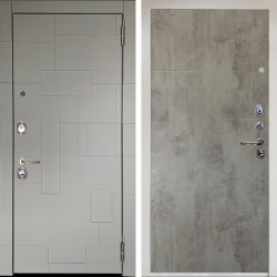 Входная дверь Аргус ЛЮКС 3К Снежно-белый Корсо Силк флай + Агат Светлый бетон