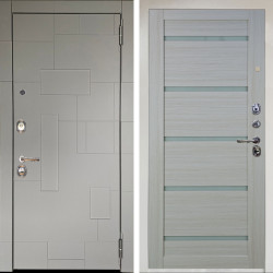 Входная дверь Аргус ЛЮКС 3К Снежно-белый Корсо Силк флай + Александра Белая лиственница