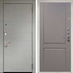 Входная дверь Аргус ЛЮКС 3К Снежно-белый Корсо Силк флай + Ариана Серая эмаль
