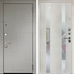 Входная дверь Аргус ЛЮКС 3К Снежно-белый Корсо Силк флай + Дуэт Белое дерево вставки Николь