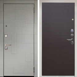 Входная дверь Аргус ЛЮКС 3К Снежно-белый Корсо Силк флай + Элегант Венге горизонт