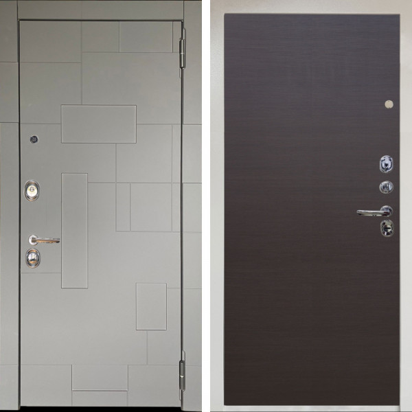 Входная дверь Аргус ЛЮКС 3К Снежно-белый Корсо Силк флай + Элегант Венге горизонт