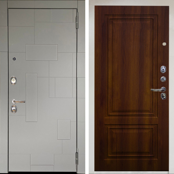 Входная дверь Аргус ЛЮКС 3К Снежно-белый Корсо Силк флай + Элион дуб рустикальный