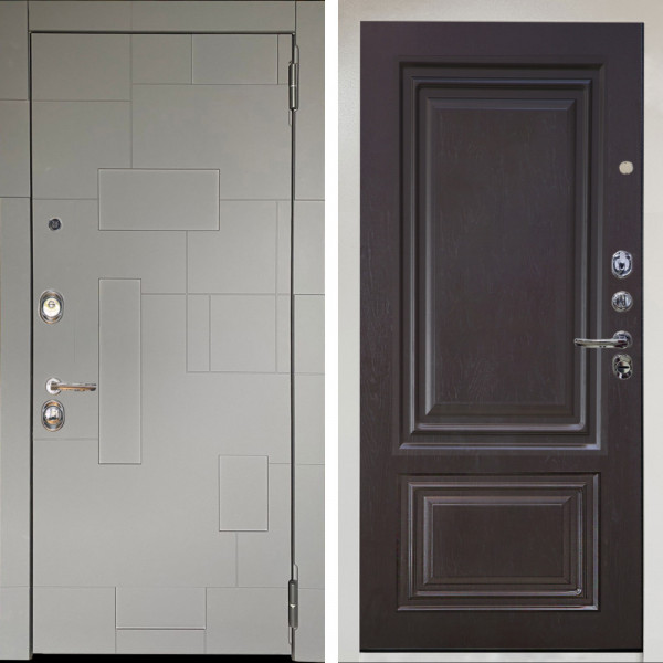 Входная дверь Аргус ЛЮКС 3К Снежно-белый Корсо Силк флай + Элион Горький шоколад