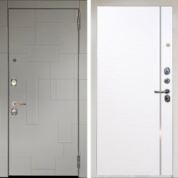 Входная дверь Аргус ЛЮКС 3К Снежно-белый Корсо Силк флай + Гауда Роял Вуд Белый