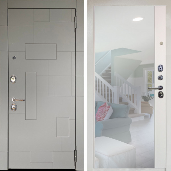 Входная дверь Аргус ЛЮКС 3К Снежно-белый Корсо Силк флай + Магнум Софт милк