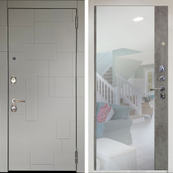 Входная дверь Аргус ЛЮКС 3К Снежно-белый Корсо Силк флай + Магнум Светлый бетон