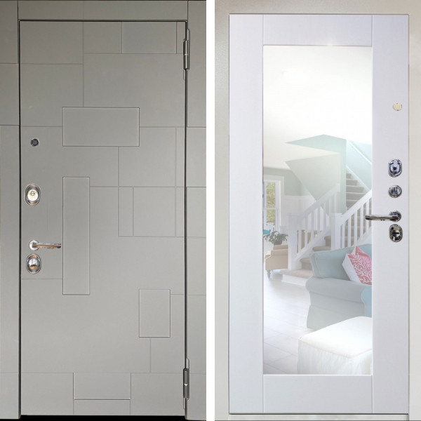 Входная дверь Аргус ЛЮКС 3К Снежно-белый Корсо Силк флай + Милли Роял вуд белый