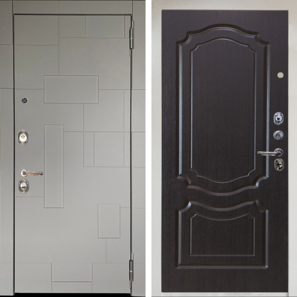 Входная дверь Аргус ЛЮКС 3К Снежно-белый Корсо Силк флай + Мишель Венге