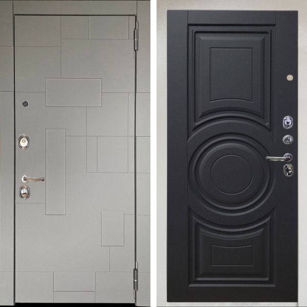 Входная дверь Аргус ЛЮКС 3К Снежно-белый Корсо Силк флай + Могадиш Черный софт