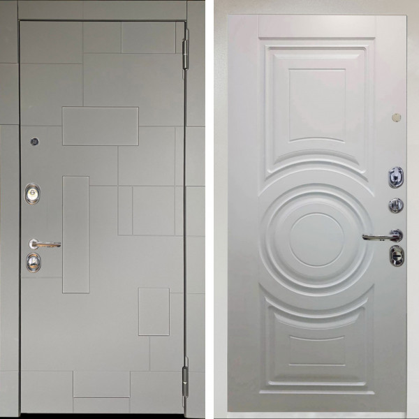 Входная дверь Аргус ЛЮКС 3К Снежно-белый Корсо Силк флай + Могадиш Софт милк