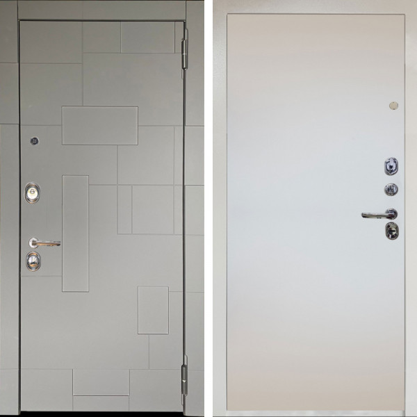 Входная дверь Аргус ЛЮКС 3К Снежно-белый Корсо Силк флай + Под покраску