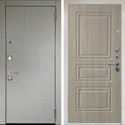 Входная дверь Аргус ЛЮКС 3К Снежно-белый Корсо Силк флай + Скиф Дуб филадельфия крем