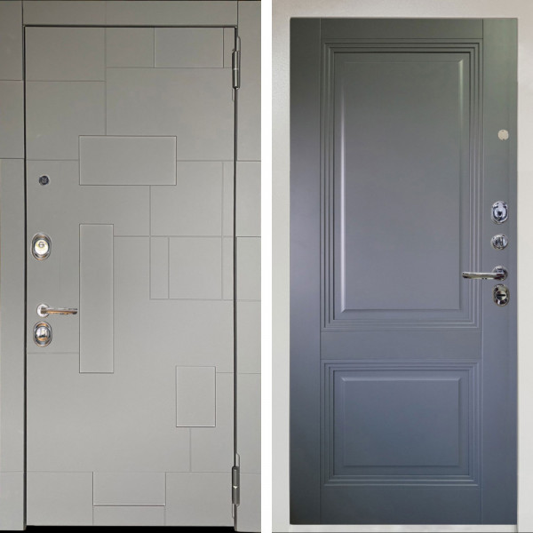 Входная дверь Аргус ЛЮКС 3К Снежно-белый Корсо Силк флай + Соло Антрацит софт