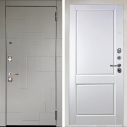 Входная дверь Аргус ЛЮКС 3К Снежно-белый Корсо Силк флай + Соренто Белая эмаль