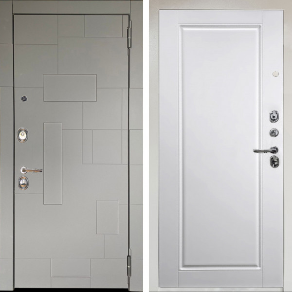 Входная дверь Аргус ЛЮКС 3К Снежно-белый Корсо Силк флай + Тревор Софт милк