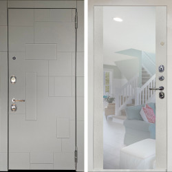 Входная дверь Аргус ЛЮКС 3К Снежно-белый Корсо Силк флай + Вояж Белое дерево