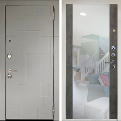 Входная дверь Аргус ЛЮКС 3К Снежно-белый Корсо Силк флай + Вояж Светлый бетон