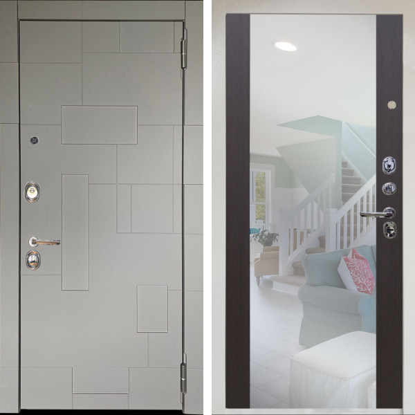 Входная дверь Аргус ЛЮКС 3К Снежно-белый Корсо Силк флай + Вояж Венге