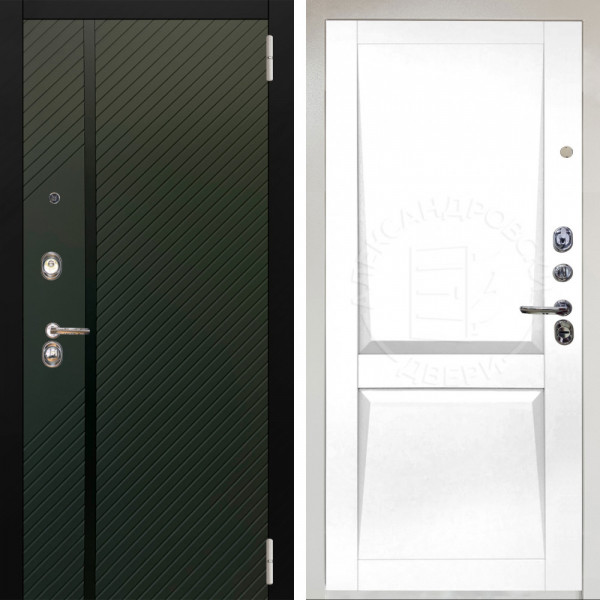 Входная дверь Аргус ЛЮКС 3К Снежно-белый ланцет люкс 3к + Ариана Белая эмаль