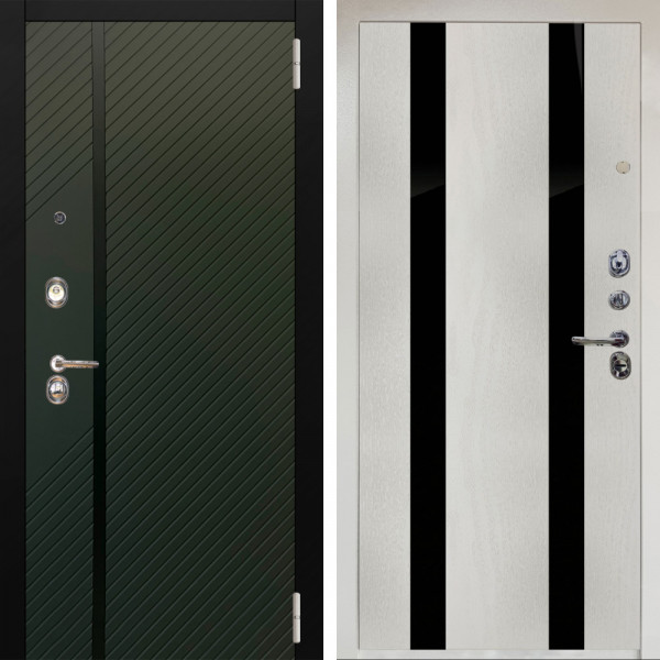 Входная дверь Аргус ЛЮКС 3К Снежно-белый ланцет люкс 3к + Дуэт Белое дерево вставки кензо