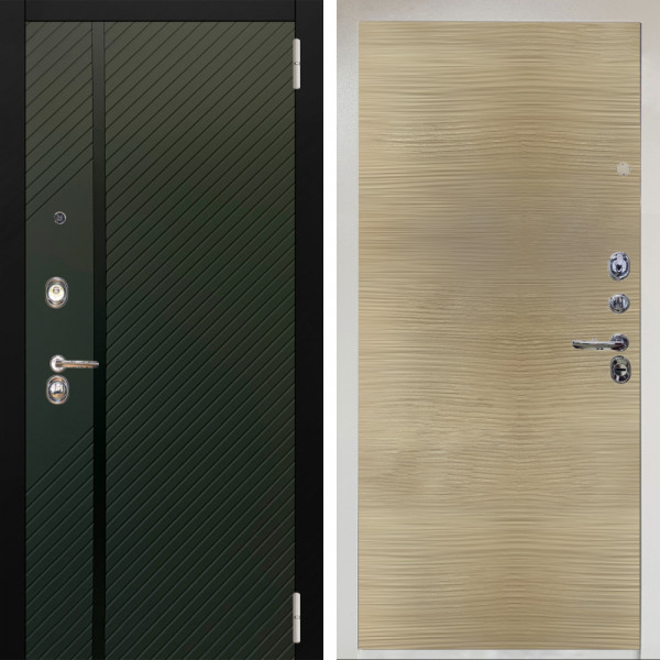 Входная дверь Аргус ЛЮКС 3К Снежно-белый ланцет люкс 3к + Элегант Дорс светлый горизонт