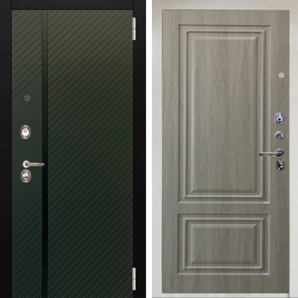 Входная дверь Аргус ЛЮКС 3К Снежно-белый ланцет люкс 3к + Элион Дуб филадельфия крем