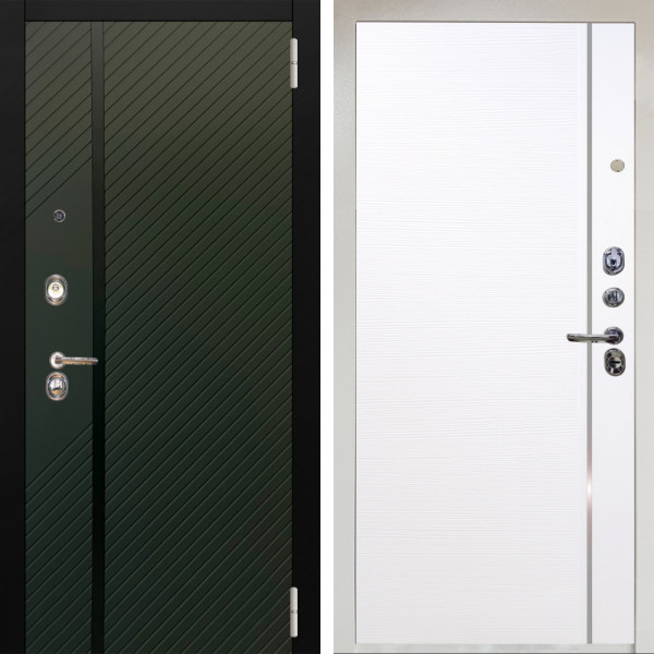 Входная дверь Аргус ЛЮКС 3К Снежно-белый ланцет люкс 3к + Гауда Роял Вуд Белый