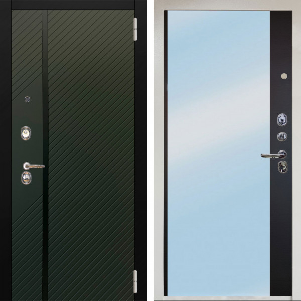 Входная дверь Аргус ЛЮКС 3К Снежно-белый ланцет люкс 3к + Магнум Черный софт