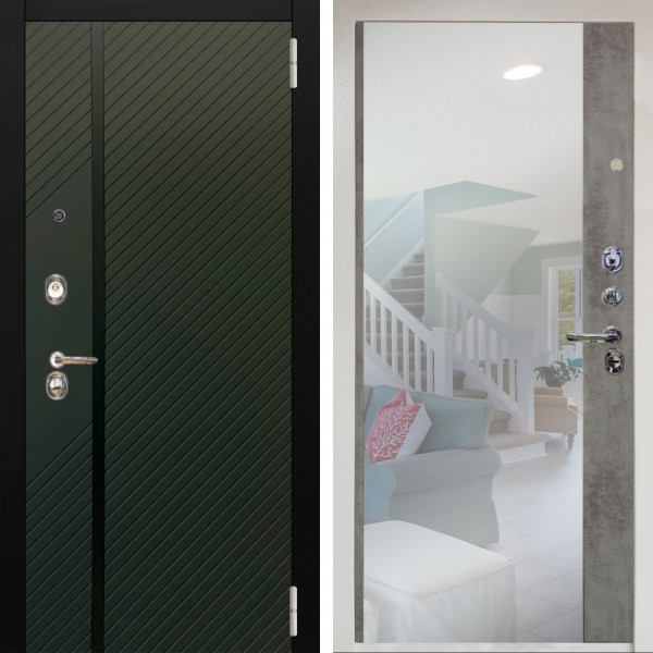 Входная дверь Аргус ЛЮКС 3К Снежно-белый ланцет люкс 3к + Магнум Светлый бетон