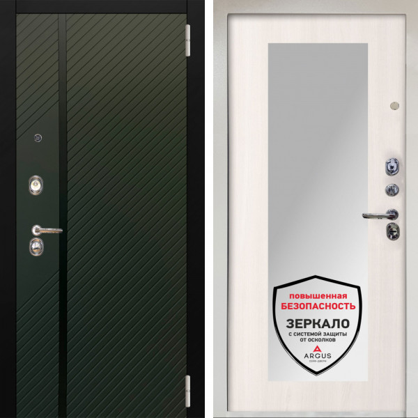 Входная дверь Аргус ЛЮКС 3К Снежно-белый ланцет люкс 3к + Милли Ларче светлый